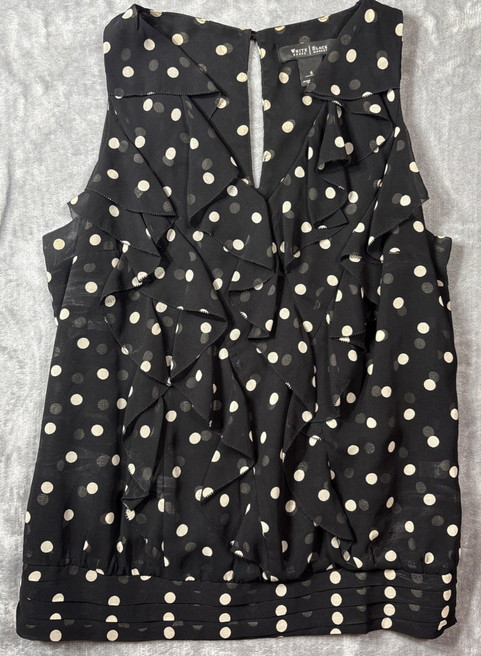 Cottogecore White House Black Market Pokodot Sleeveless Top Size S